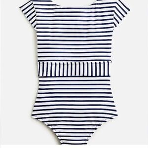 J. Crew Navy and White Striped One Piece Swimsuit
